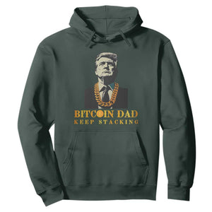 Funny Trump Bitcoin Dad Hoodie TS09 Dark Forest Green Print Your Wear