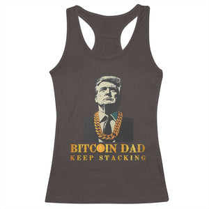 Funny Trump Bitcoin Dad Racerback Tank Top TS09 Dark Chocolate Print Your Wear
