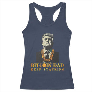 Funny Trump Bitcoin Dad Racerback Tank Top TS09 Navy Print Your Wear