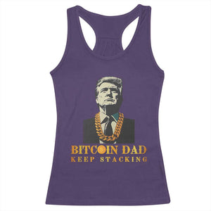 Funny Trump Bitcoin Dad Racerback Tank Top TS09 Purple Print Your Wear