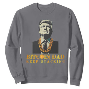 Funny Trump Bitcoin Dad Sweatshirt TS09 Charcoal Print Your Wear