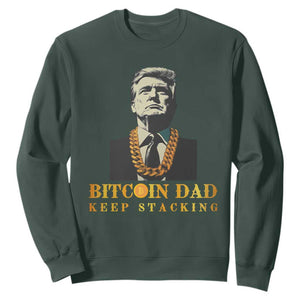 Funny Trump Bitcoin Dad Sweatshirt TS09 Dark Forest Green Print Your Wear
