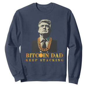 Funny Trump Bitcoin Dad Sweatshirt TS09 Navy Print Your Wear