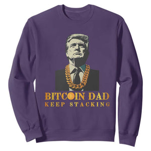 Funny Trump Bitcoin Dad Sweatshirt TS09 Purple Print Your Wear