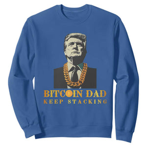 Funny Trump Bitcoin Dad Sweatshirt TS09 Royal Blue Print Your Wear