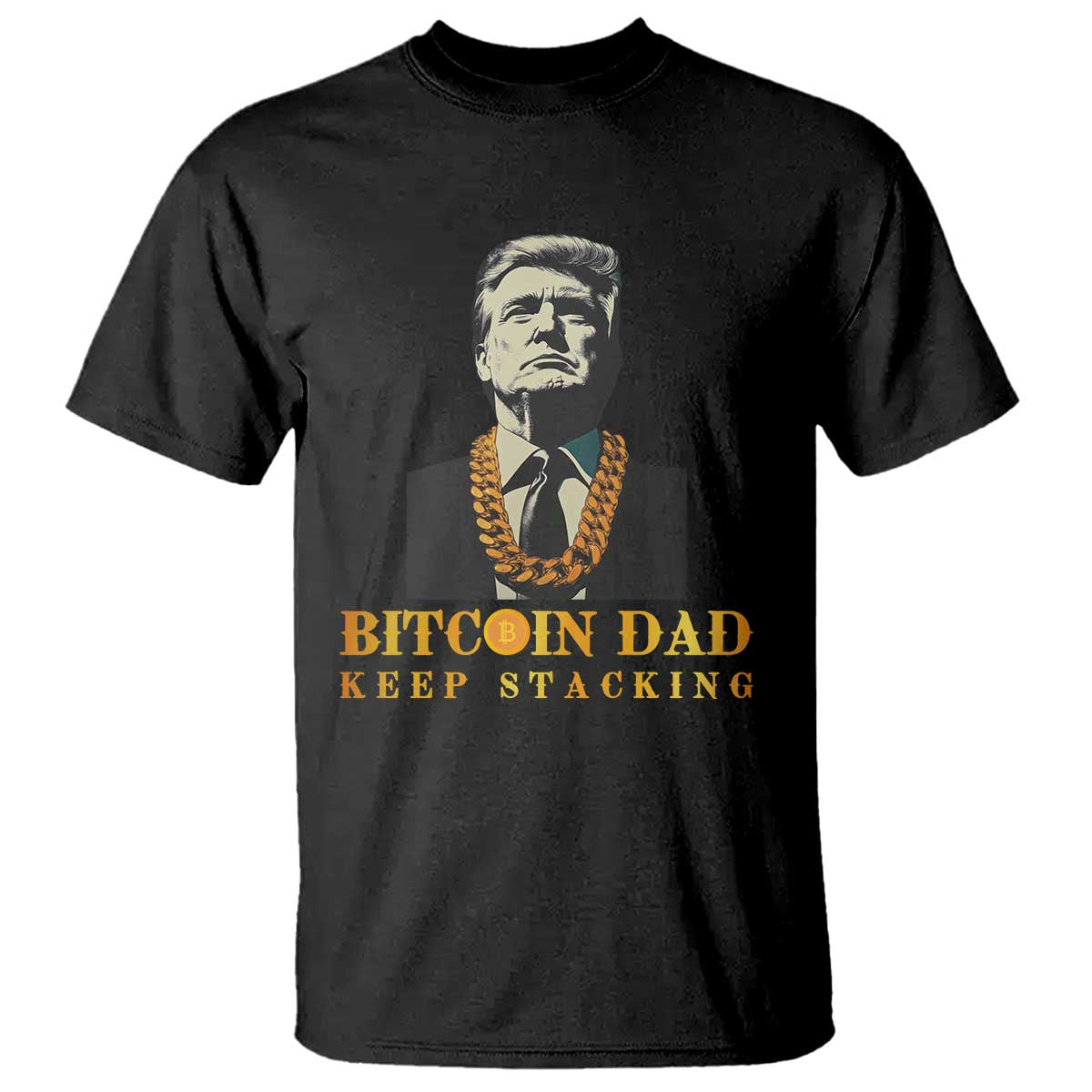 Funny Trump Bitcoin Dad T Shirt TS09 Black Print Your Wear