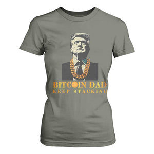 Funny Trump Bitcoin Dad T Shirt For Women TS09 Military Green Print Your Wear