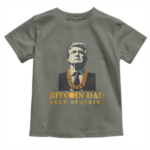Funny Trump Bitcoin Dad Toddler T Shirt TS09 Military Green Print Your Wear