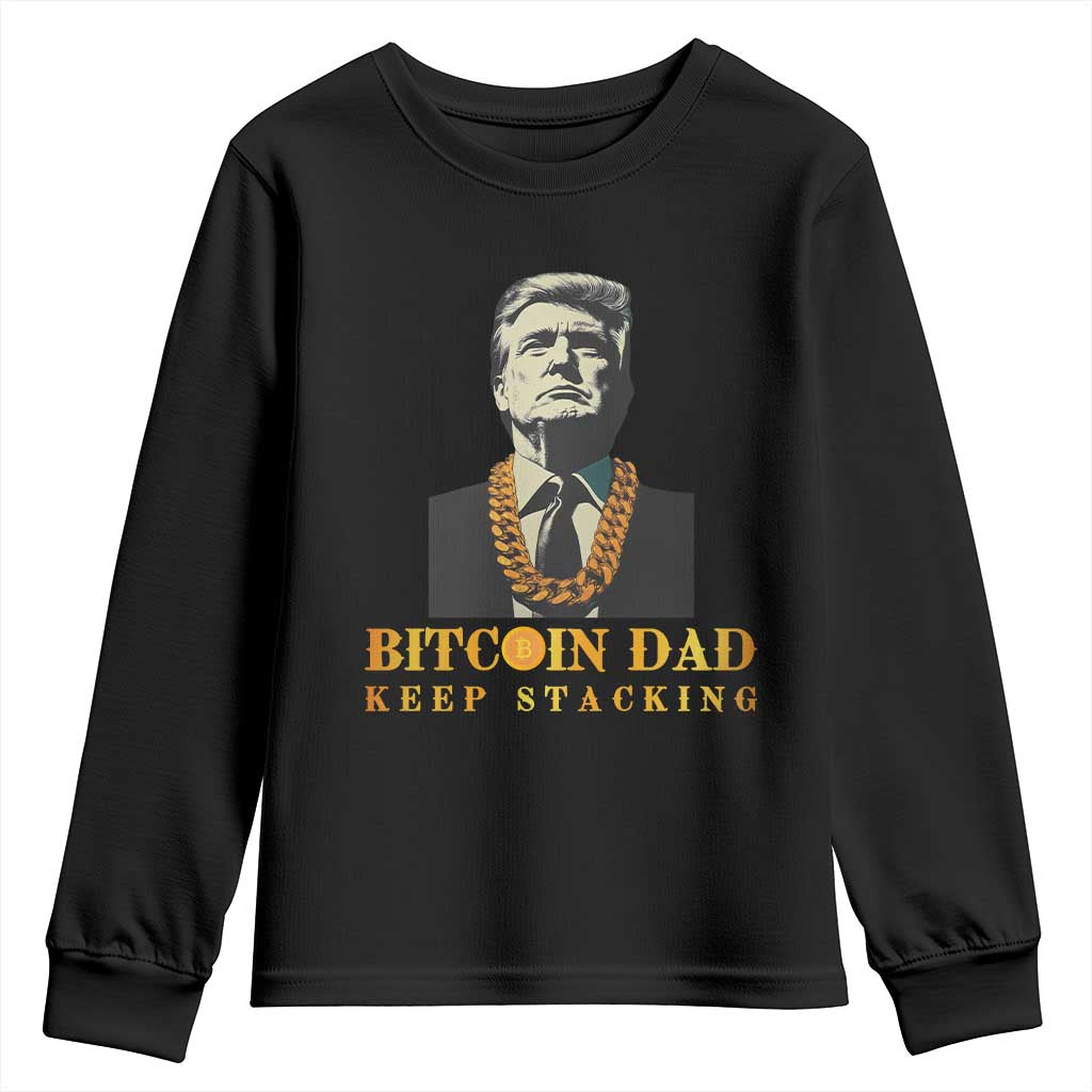 Funny Trump Bitcoin Dad Youth Sweatshirt TS09 Black Print Your Wear