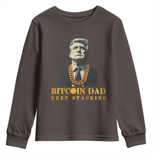 Funny Trump Bitcoin Dad Youth Sweatshirt TS09 Dark Chocolate Print Your Wear