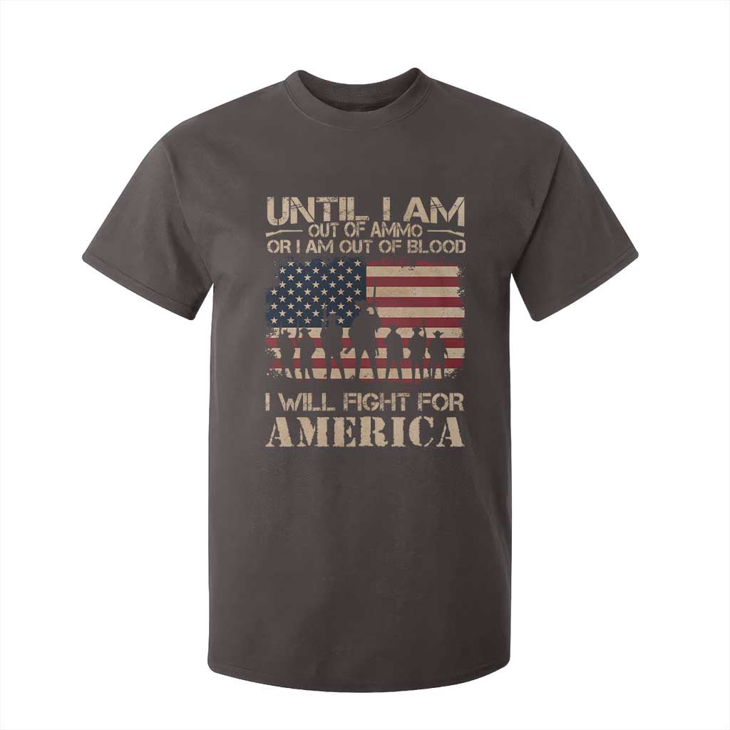 Patriotic T Shirt For Kid Until I Am Out Of Blood I Will Fight For America TS09 Dark Chocolate Print Your Wear