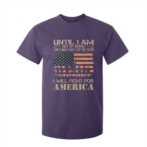 Patriotic T Shirt For Kid Until I Am Out Of Blood I Will Fight For America TS09 Purple Print Your Wear