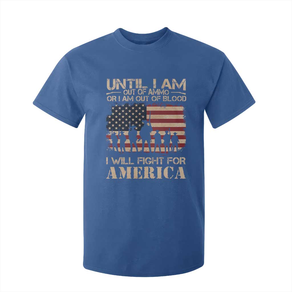 Patriotic T Shirt For Kid Until I Am Out Of Blood I Will Fight For America TS09 Royal Blue Print Your Wear