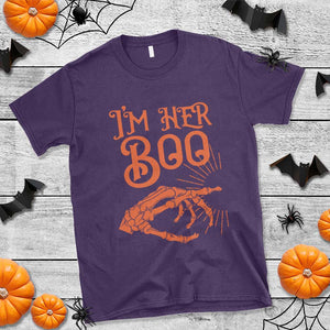Halloween Couple Matching T Shirt I'm Her Boo Skeleton Hand TS09 Purple Print Your Wear
