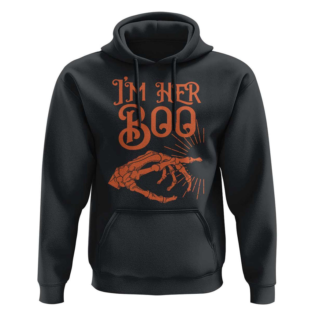 Halloween Couple Matching Hoodie I'm Her Boo Skeleton Hand TS09 Black Print Your Wear