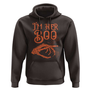 Halloween Couple Matching Hoodie I'm Her Boo Skeleton Hand TS09 Dark Chocolate Print Your Wear