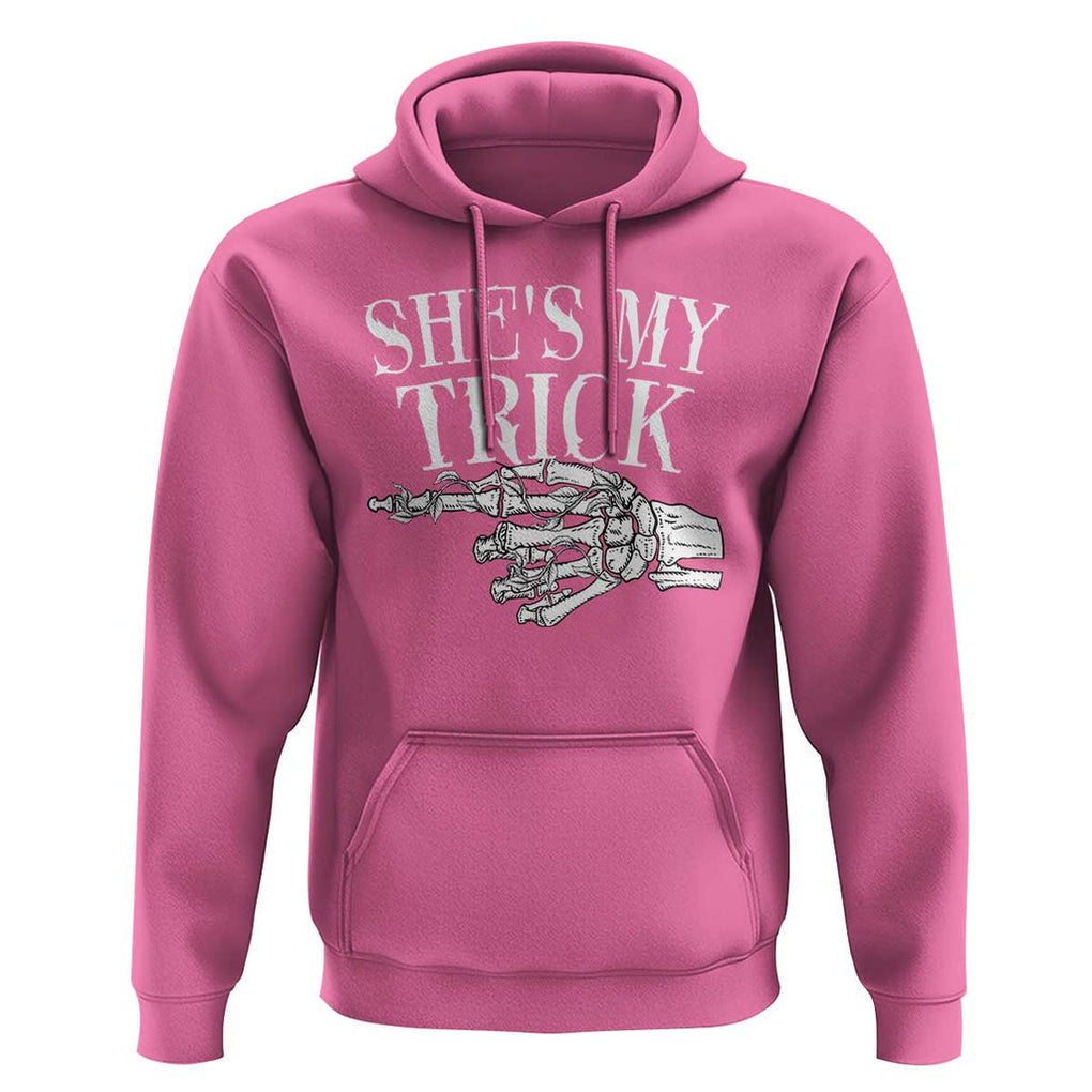 Halloween Couple Matching Hoodie She's My Trick Skeleton Hand TS09 Azalea Print Your Wear