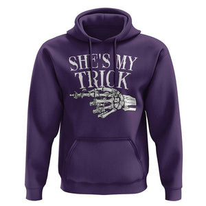 Halloween Couple Matching Hoodie She's My Trick Skeleton Hand TS09 Purple Print Your Wear