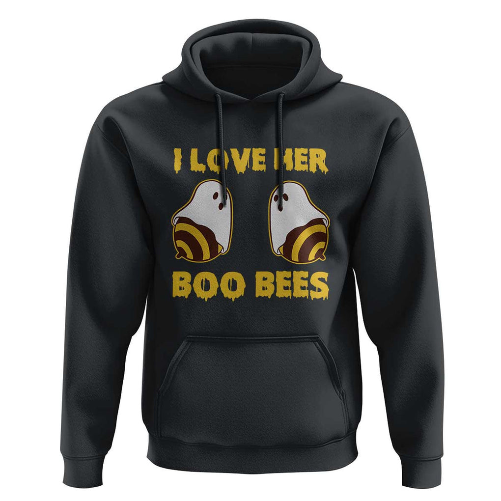 Halloween Couple Matching Hoodie I Love Her Boo Bees TS09 Black Print Your Wear
