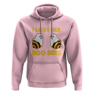 Halloween Couple Matching Hoodie I Love Her Boo Bees TS09 Light Pink Print Your Wear