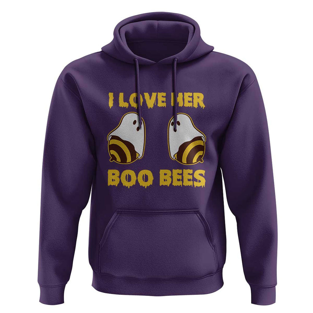 Halloween Couple Matching Hoodie I Love Her Boo Bees TS09 Purple Print Your Wear