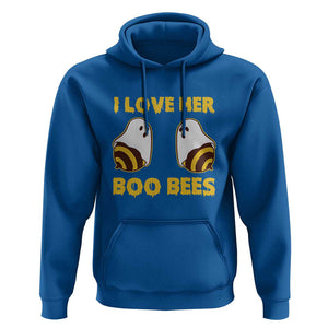 Halloween Couple Matching Hoodie I Love Her Boo Bees TS09 Royal Blue Print Your Wear