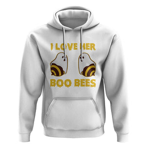 Halloween Couple Matching Hoodie I Love Her Boo Bees TS09 White Print Your Wear