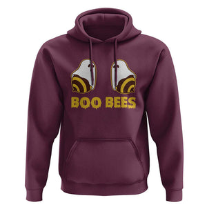 Halloween Couple Matching Hoodie Boo Bees Funny Ghost Bee TS09 Maroon Print Your Wear