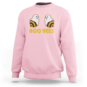 Halloween Couple Matching Sweatshirt Boo Bees Funny Ghost Bee TS09 Light Pink Print Your Wear