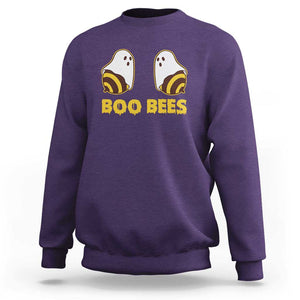 Halloween Couple Matching Sweatshirt Boo Bees Funny Ghost Bee TS09 Purple Print Your Wear