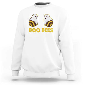 Halloween Couple Matching Sweatshirt Boo Bees Funny Ghost Bee TS09 White Print Your Wear