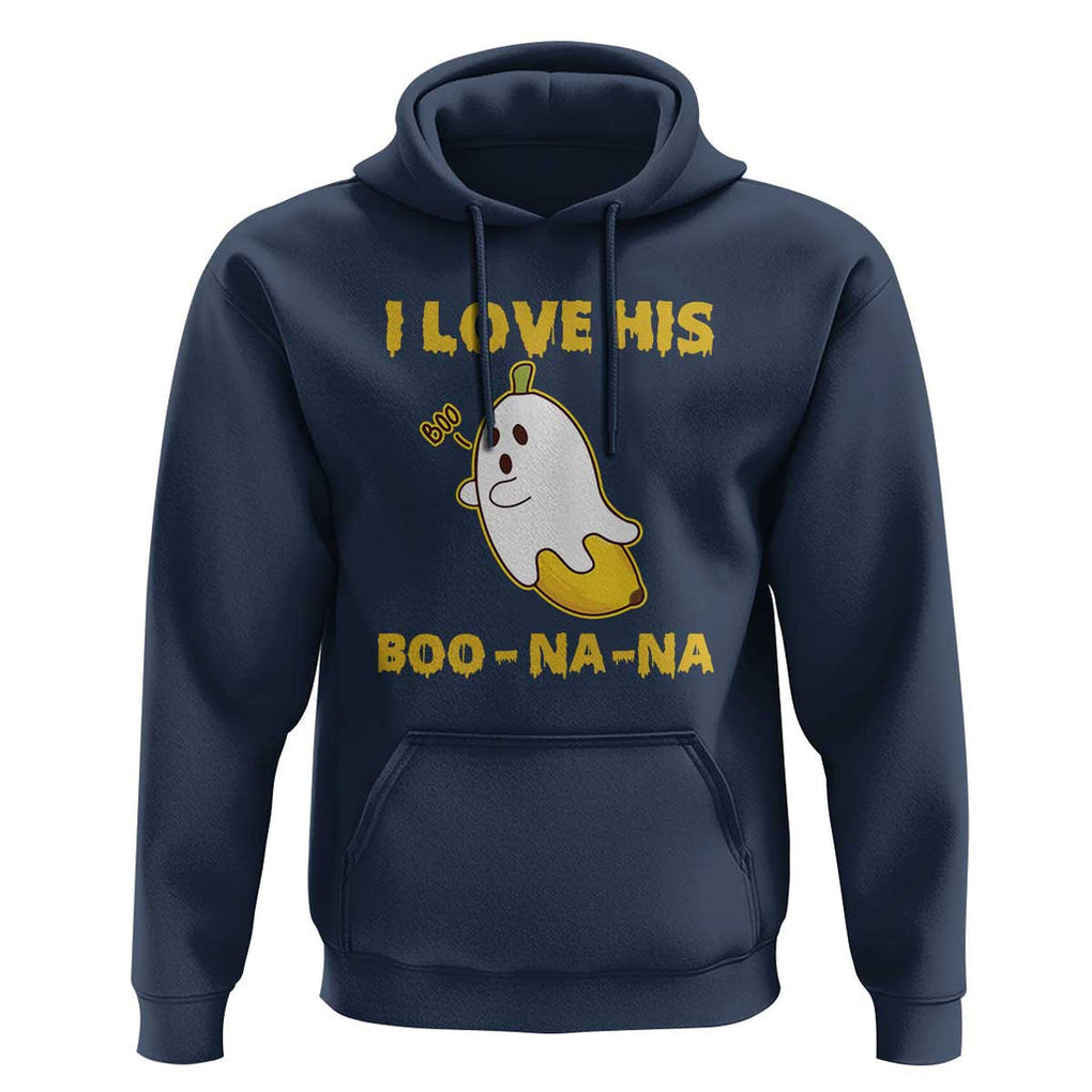 Halloween Couple Matching Hoodie I Love His Boo-na-na TS09 Navy Print Your Wear