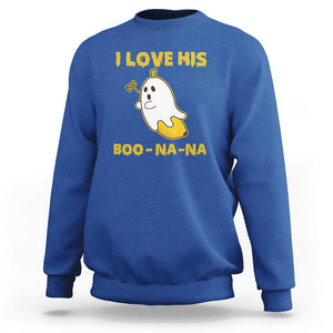 Halloween Couple Matching Sweatshirt I Love His Boo-na-na TS09 Royal Blue Print Your Wear