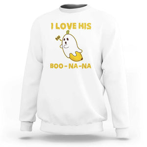 Halloween Couple Matching Sweatshirt I Love His Boo-na-na TS09 White Print Your Wear