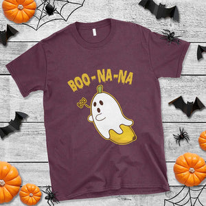 Halloween Couple Matching T Shirt Boo-na-na Cute Ghost Banana TS09 Maroon Print Your Wear