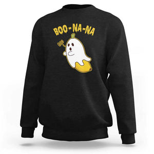 Halloween Couple Matching Sweatshirt Boo-na-na Cute Ghost Banana TS09 Black Print Your Wear