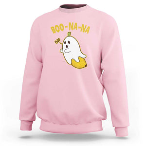 Halloween Couple Matching Sweatshirt Boo-na-na Cute Ghost Banana TS09 Light Pink Print Your Wear