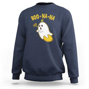 Halloween Couple Matching Sweatshirt Boo-na-na Cute Ghost Banana TS09 Navy Print Your Wear