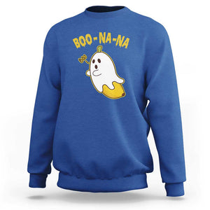Halloween Couple Matching Sweatshirt Boo-na-na Cute Ghost Banana TS09 Royal Blue Print Your Wear