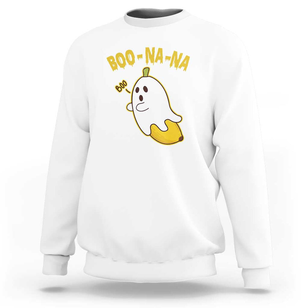 Halloween Couple Matching Sweatshirt Boo-na-na Cute Ghost Banana TS09 White Print Your Wear