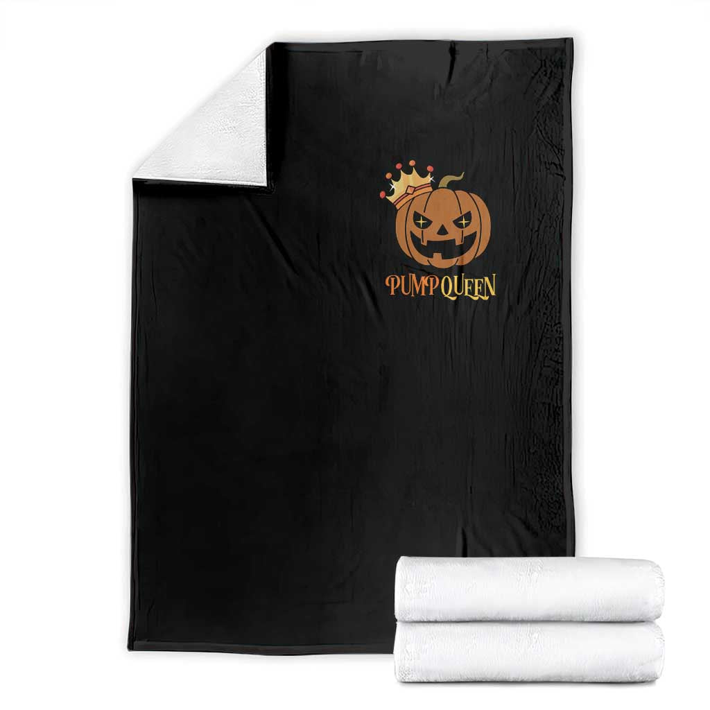 Halloween Couple Matching Throw Blanket Pumpqueen Funny Spooky Pumpkin TS09 Black Print Your Wear