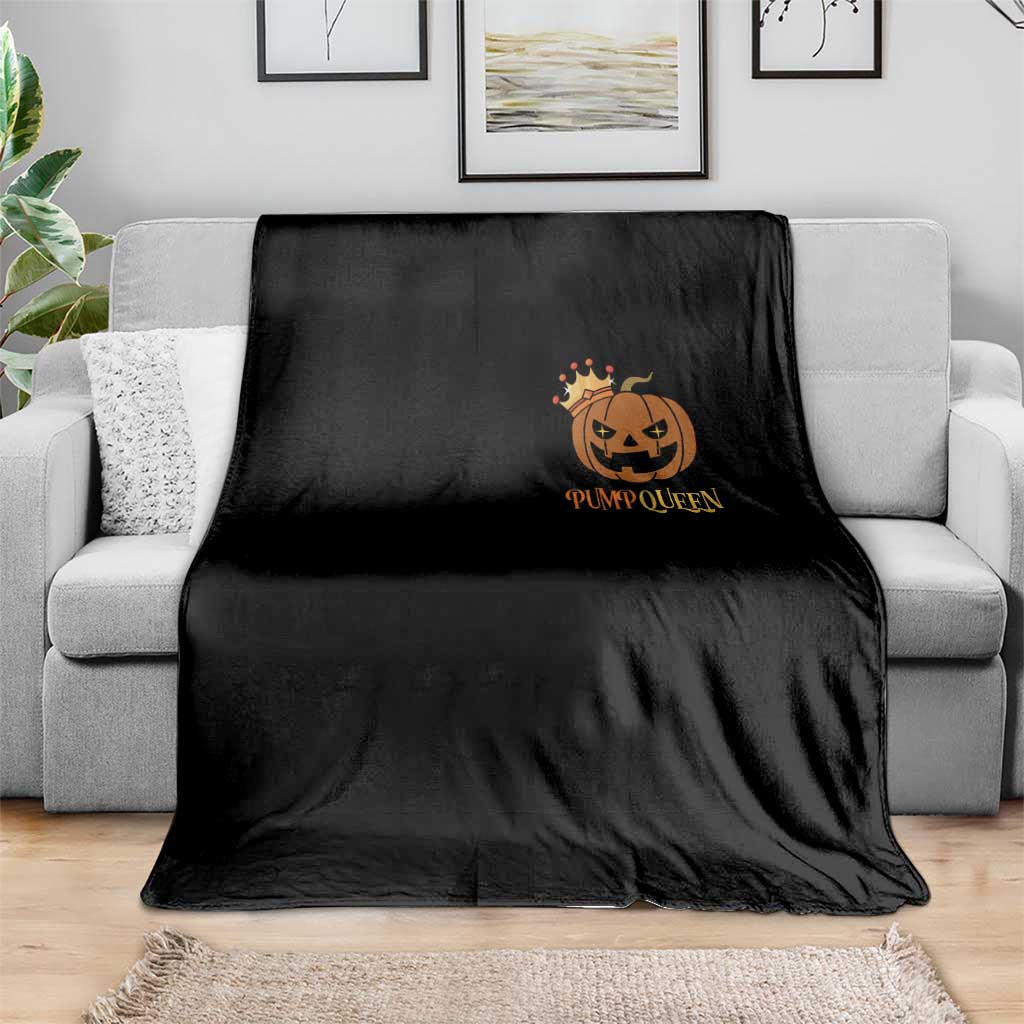 Halloween Couple Matching Throw Blanket Pumpqueen Funny Spooky Pumpkin TS09 Print Your Wear