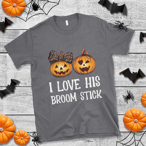 Halloween Couple Matching T Shirt I Love His Broom Stick TS09 Charcoal Print Your Wear