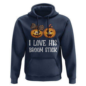 Halloween Couple Matching Hoodie I Love His Broom Stick TS09 Navy Print Your Wear