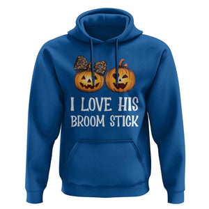 Halloween Couple Matching Hoodie I Love His Broom Stick TS09 Royal Blue Print Your Wear