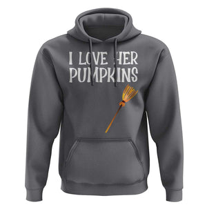 Halloween Couple Matching Hoodie I Love Her Pumpkins TS09 Charcoal Print Your Wear