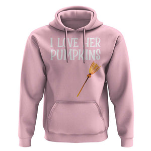 Halloween Couple Matching Hoodie I Love Her Pumpkins TS09 Light Pink Print Your Wear