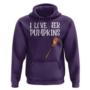 Halloween Couple Matching Hoodie I Love Her Pumpkins TS09 Purple Print Your Wear