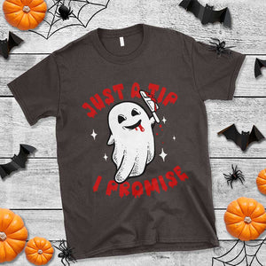 Funny Halloween T Shirt Cute Ghost Just The Tip I Promise TS09 Dark Chocolate Print Your Wear