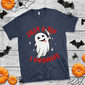 Funny Halloween T Shirt Cute Ghost Just The Tip I Promise TS09 Navy Print Your Wear